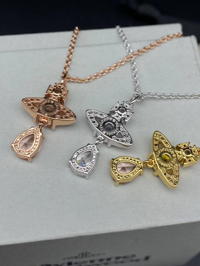 West Queen mermaid tears diamond necklace