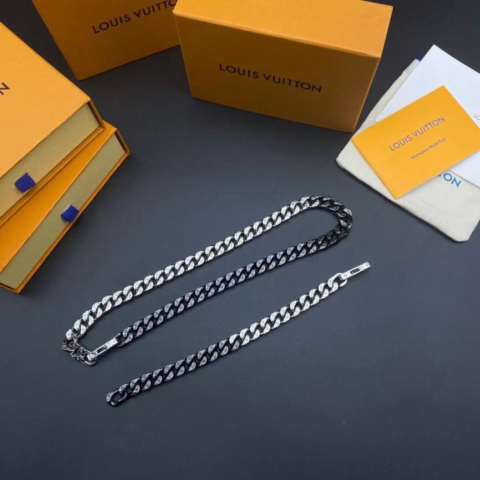 LV阴阳钢手链项链合集