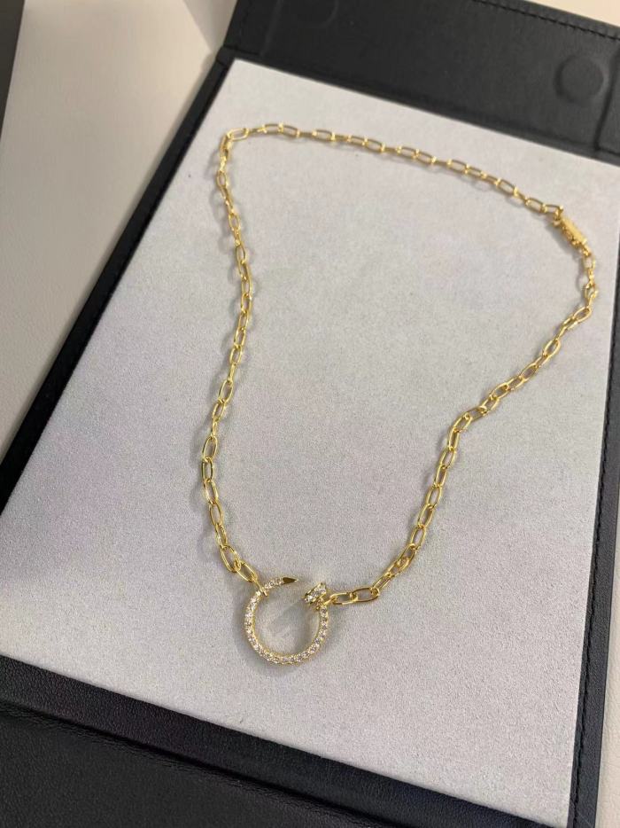 Full diamond nail necklace