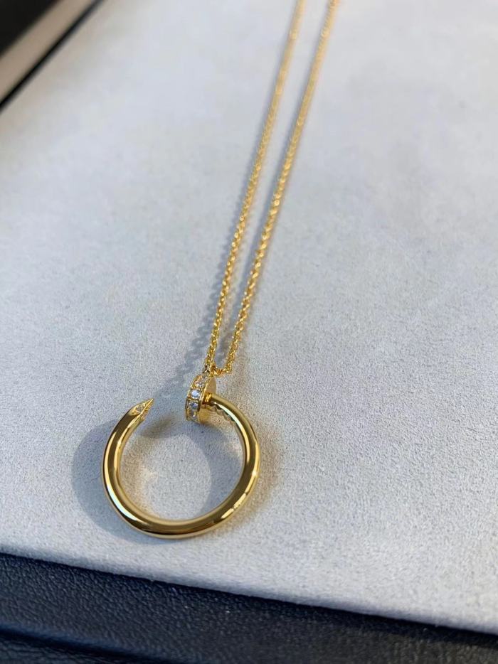 Small diamond nail necklace