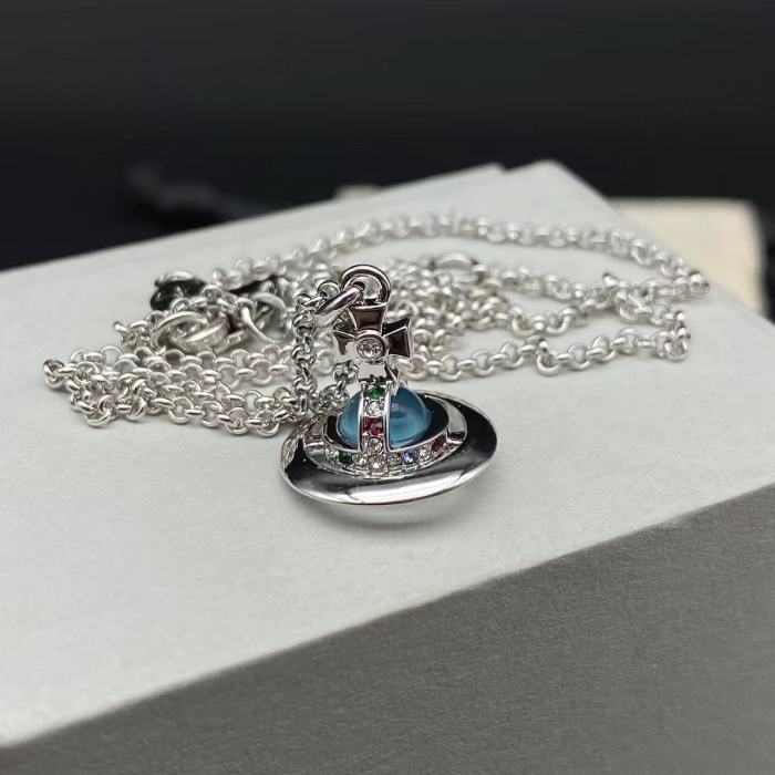 West Queen chain Saturn Necklace Planet pendant