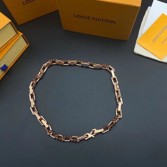 LV玫瑰金竹节项链