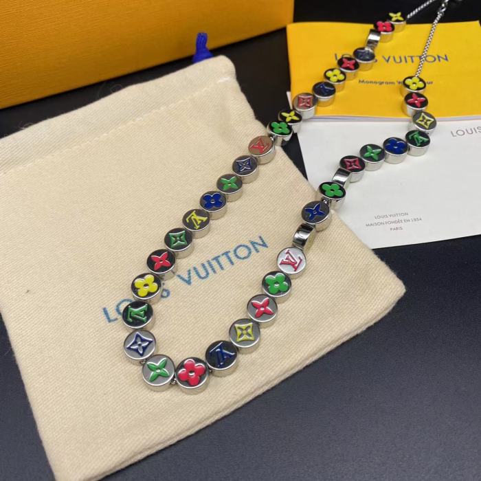 Colorful logo bracelet necklace