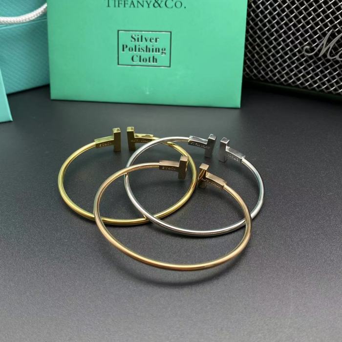 双T带钻三色手镯