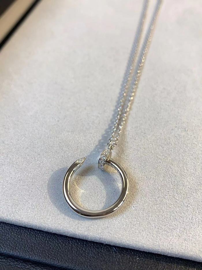 Small diamond nail necklace