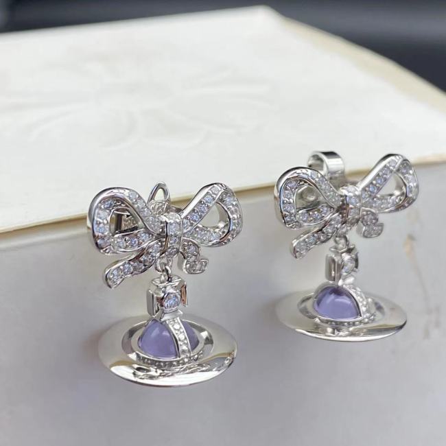 S925 Bow tie earrings