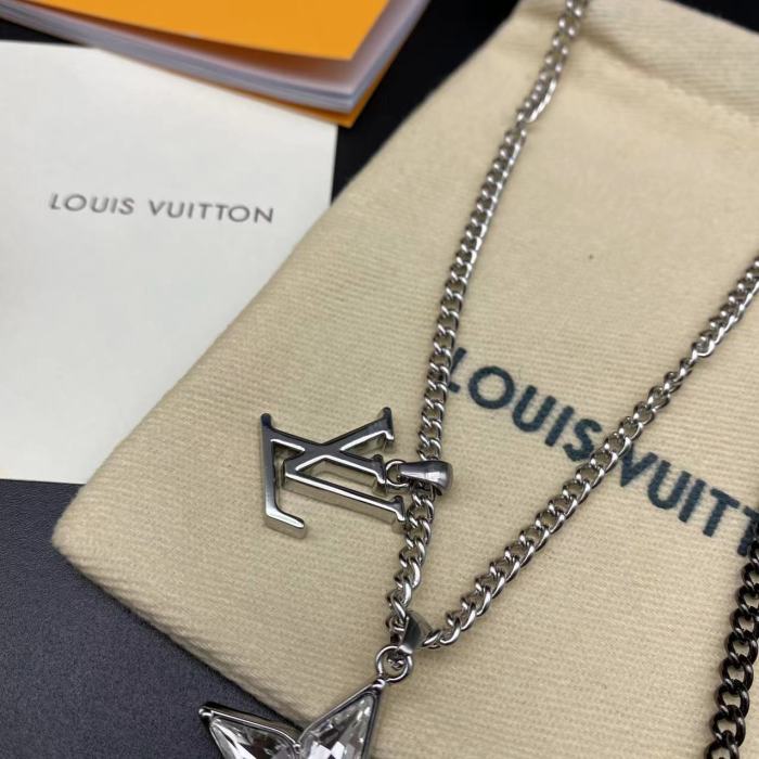 Diamond logo pendant necklace