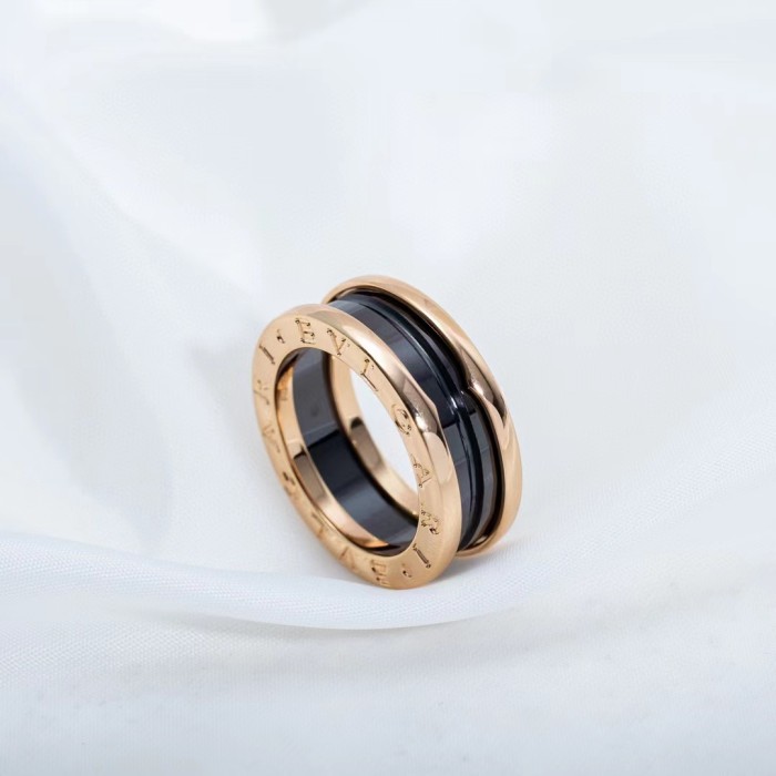 Two color gold-plated ceramic ring