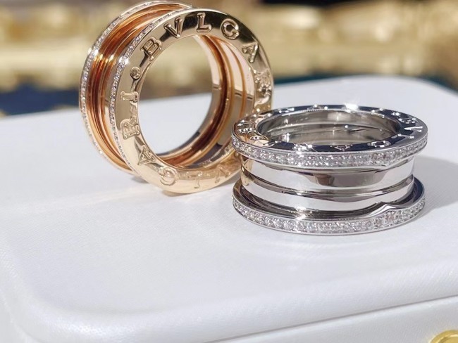 Two color diamond inlaid small waist ring