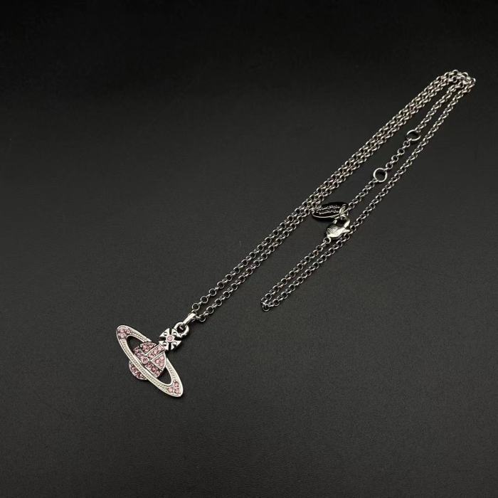 Pink Saturn Necklace
