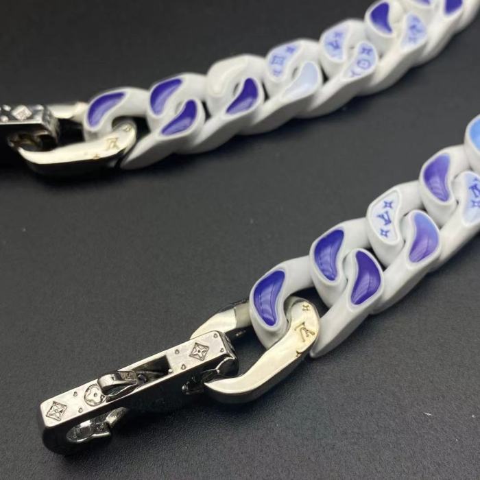 LV骨白蓝手链项链合集