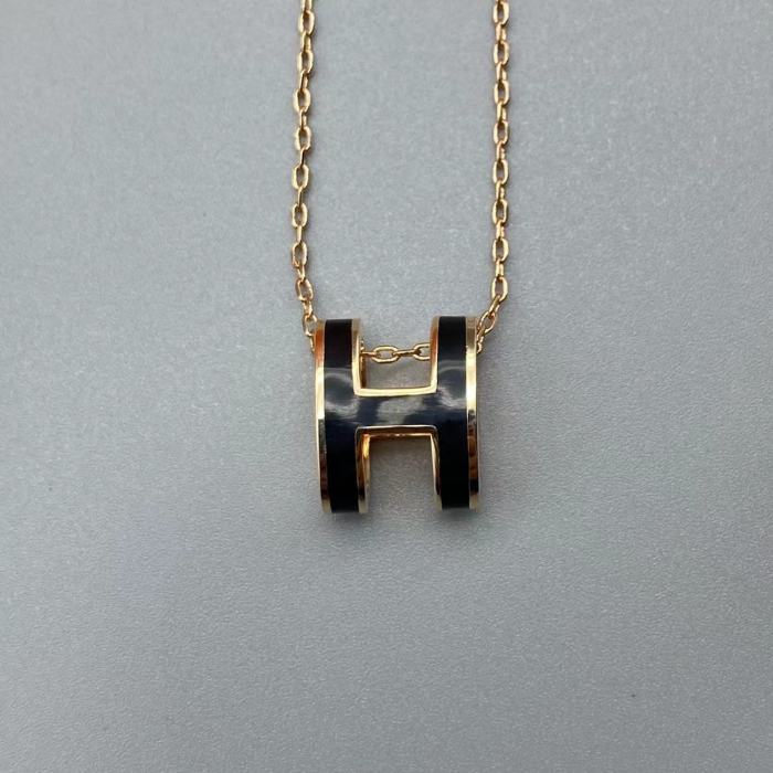 Multicolor letter H Logo Necklace