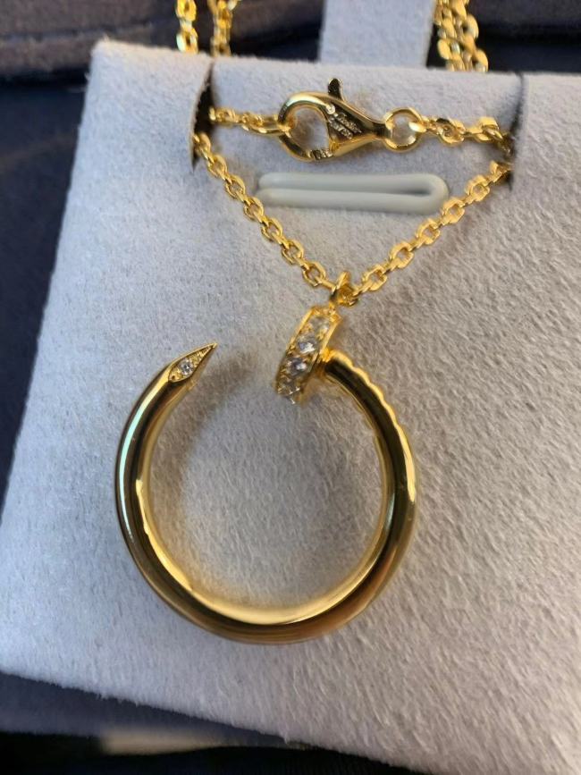 Small diamond nail necklace