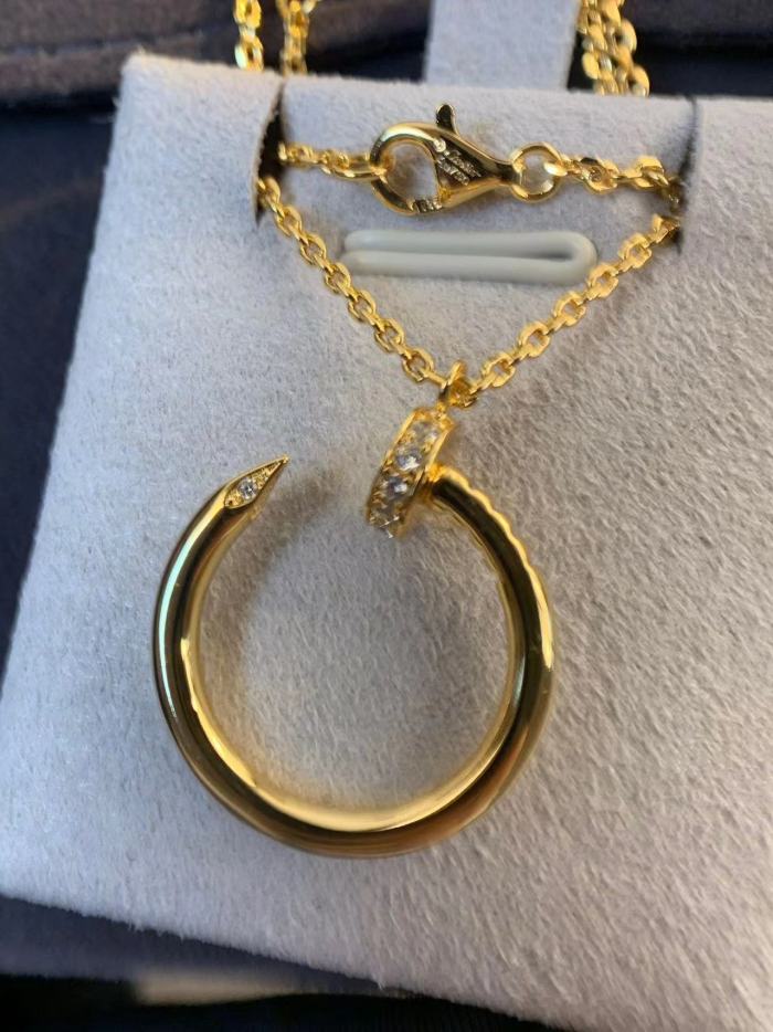 Small diamond nail necklace