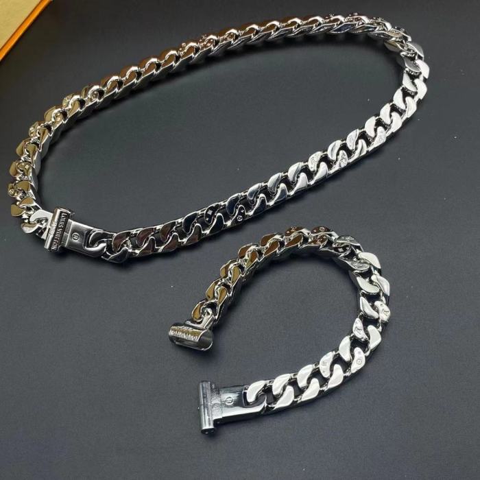 LV插扣钢铁手链项链
