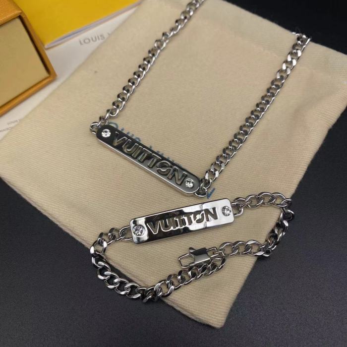 Diamond logo necklace bracelet