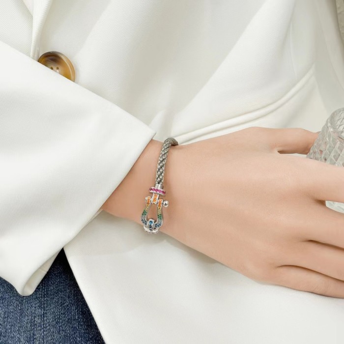 Precision Steel Nylon Bracelet Full Diamond Bracelet