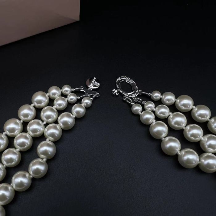 Vivienne Westwood 西太后大号星球镶钻项链脖子细才能带最高版本不掉色珍珠项链