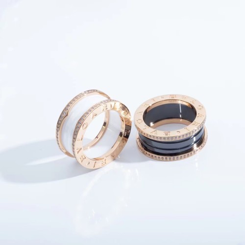 Rose gold black and white diamond ceramic ring