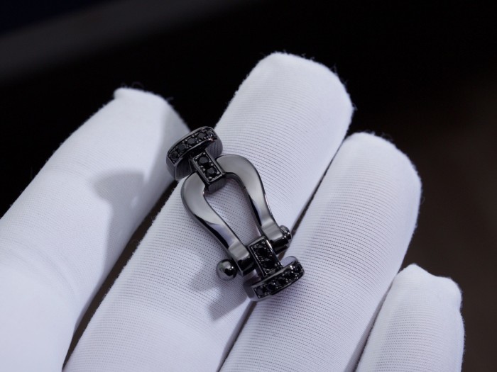 Large logo black nylon rope bracelet