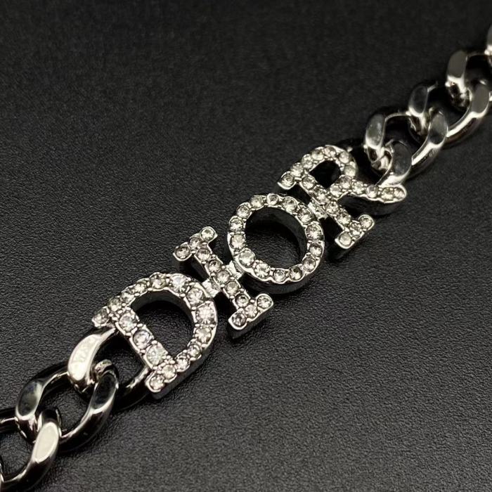 Diamond studded logo pendant necklace