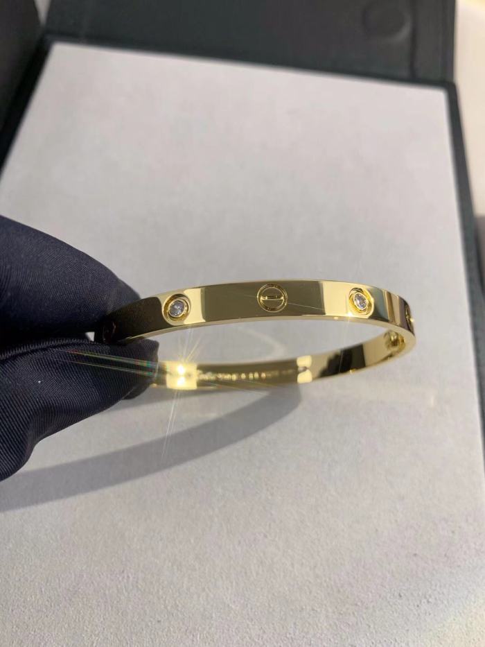 Tricolor smooth Bracelet with diamonds