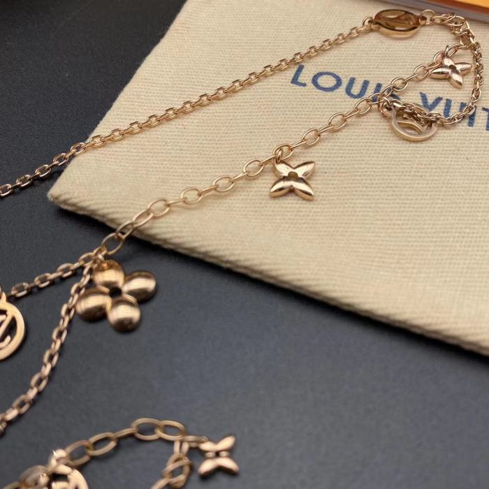 Gold Flower Pendant Bracelet Necklace