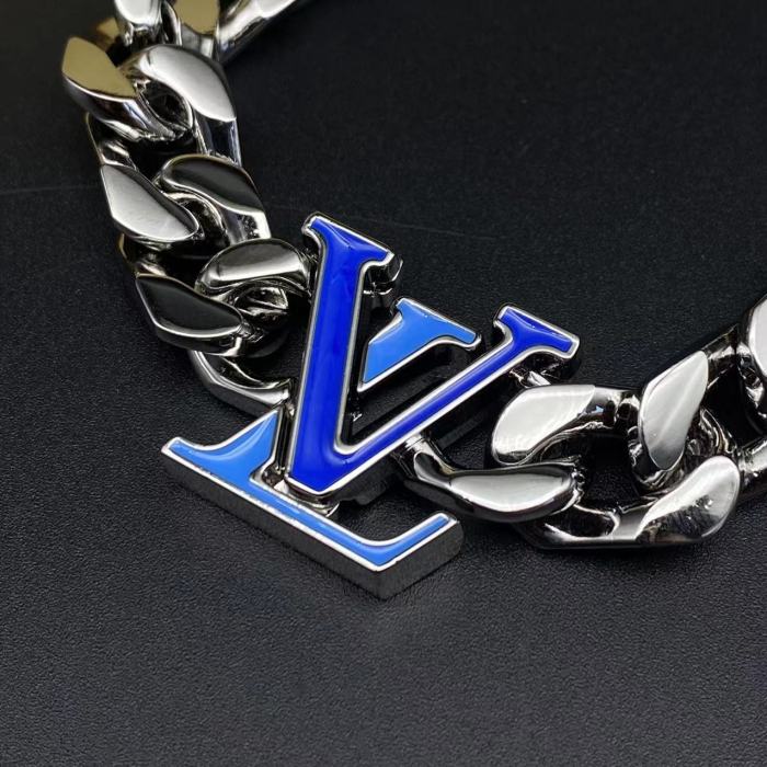 Blue logo bracelet necklace