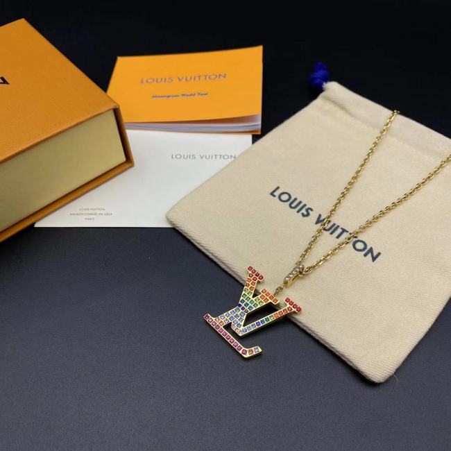 Color Diamond Logo Pendant Necklace