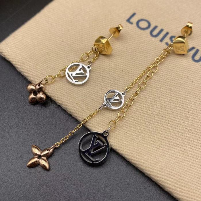 Flower three-dimensional Pendant Long chain earrings earrings