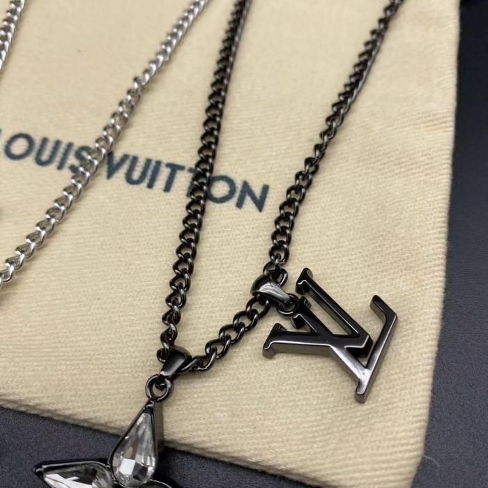 Diamond logo pendant necklace