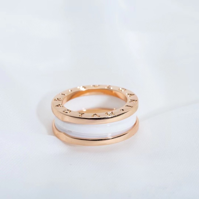 Two color gold-plated ceramic ring