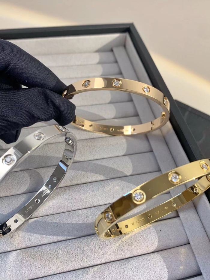 Three color ten Diamond Bracelet