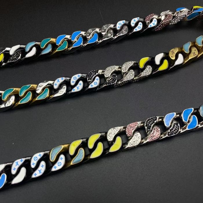 LV冷色系彩色手链项链合集