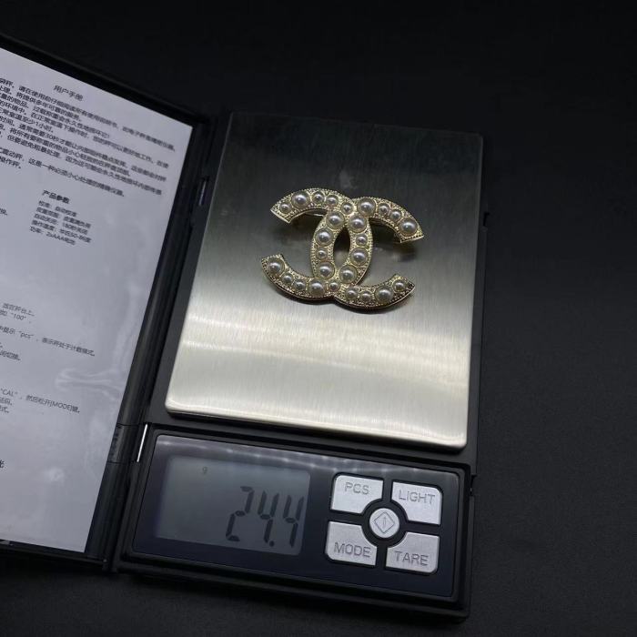 Diamond plated brooch