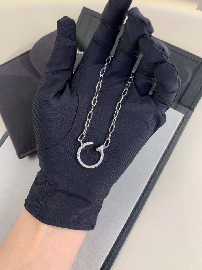 Full diamond nail necklace