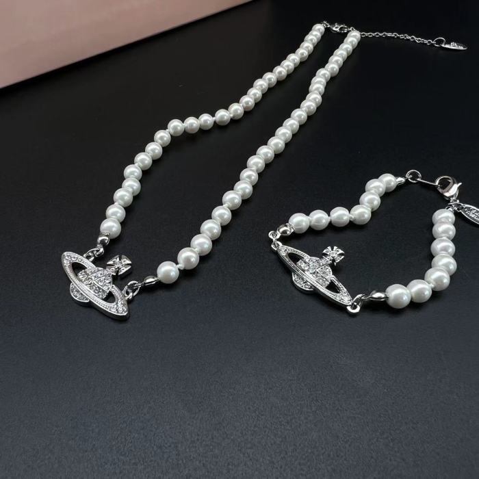 Vivienne Westwood 西太后珍珠镶水钻最高版本项链星球吊坠ins爆款