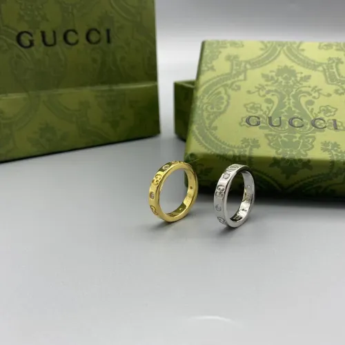 Two color gold plated diamond logo ring