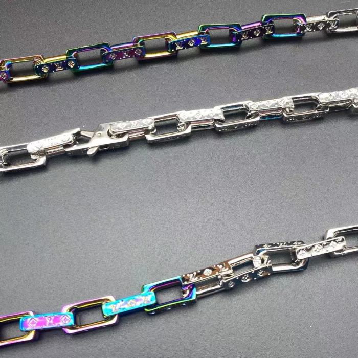 LV半边炫彩竹节手链项链合集