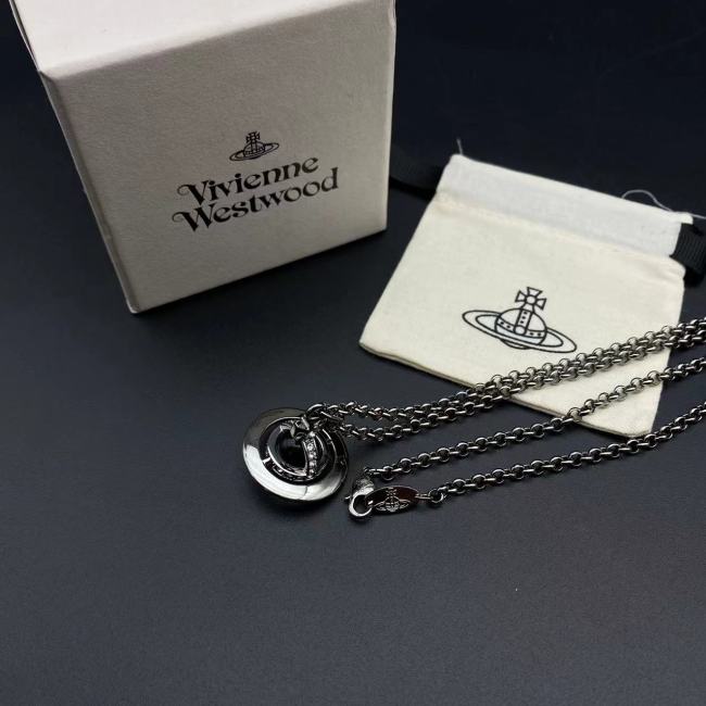 Black Purple Ball Saturn Necklace