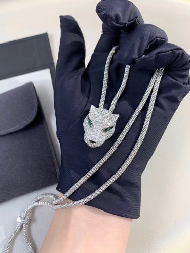 Full Diamond Cheetah Head Necklace