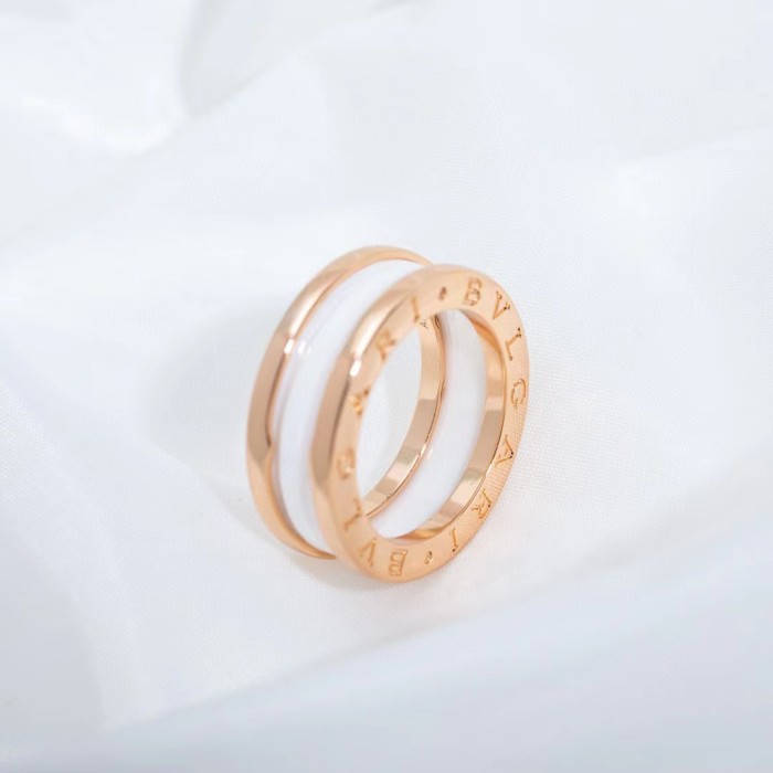 Two color gold-plated ceramic ring