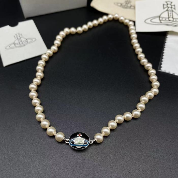 Western queen pearl diamond necklace