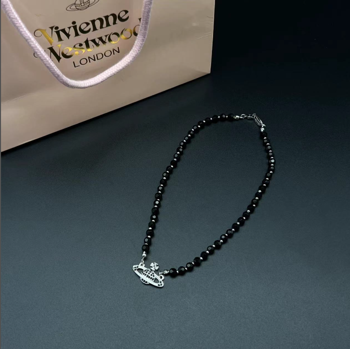 An obsidian necklace