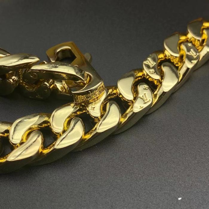 LV土豪金手链项链合集