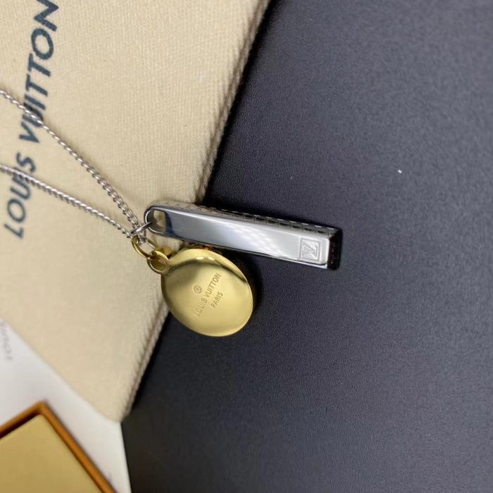 Gold Cake Silver Brick Pendant Necklace