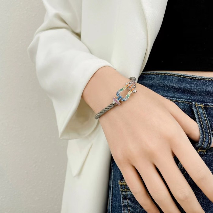 Precision Steel Nylon Bracelet Full Diamond Bracelet