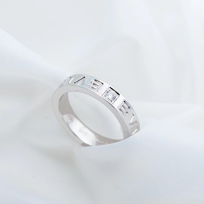 Single diamond letter ring