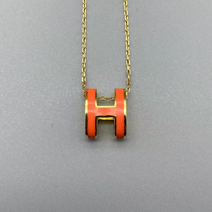 Multicolor letter H Logo Necklace