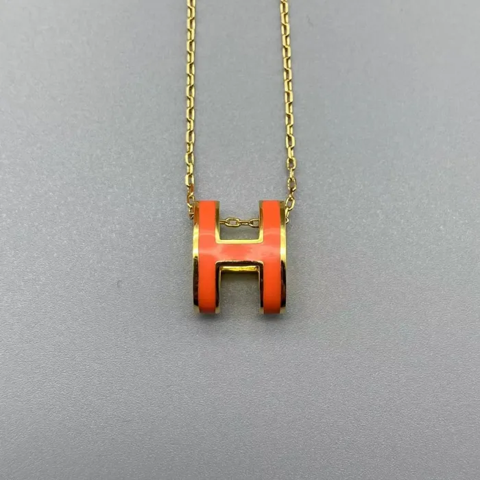 Multicolor letter H Logo Necklace